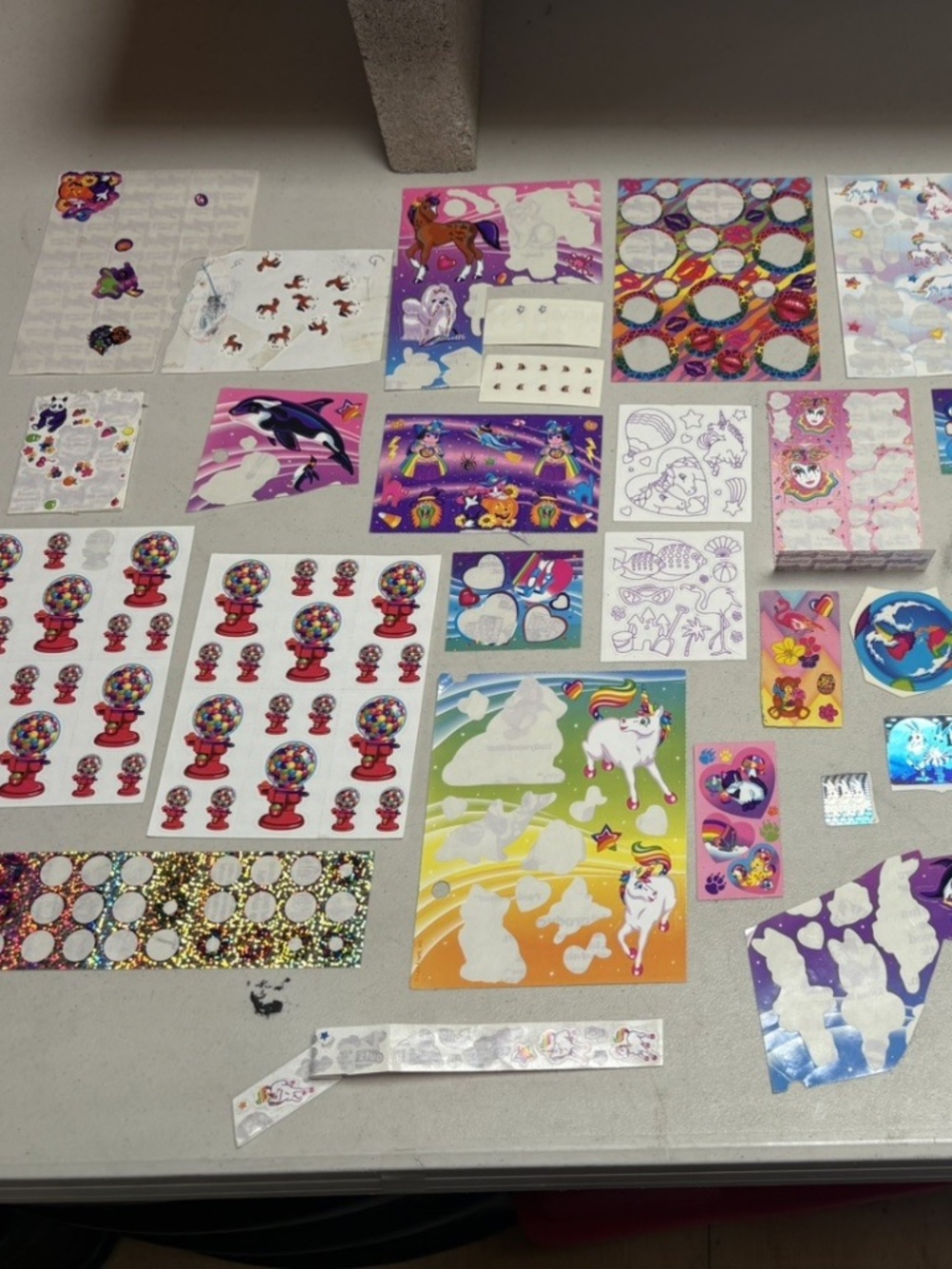 Vintage Y2K Lisa Frank Sticker Lot Unicorn Horses Puppy Kittens Halloween